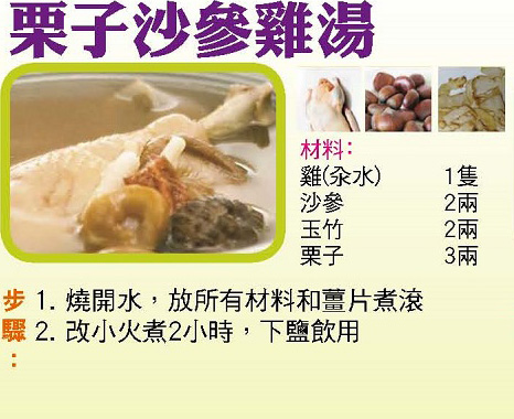 栗子沙參雞湯