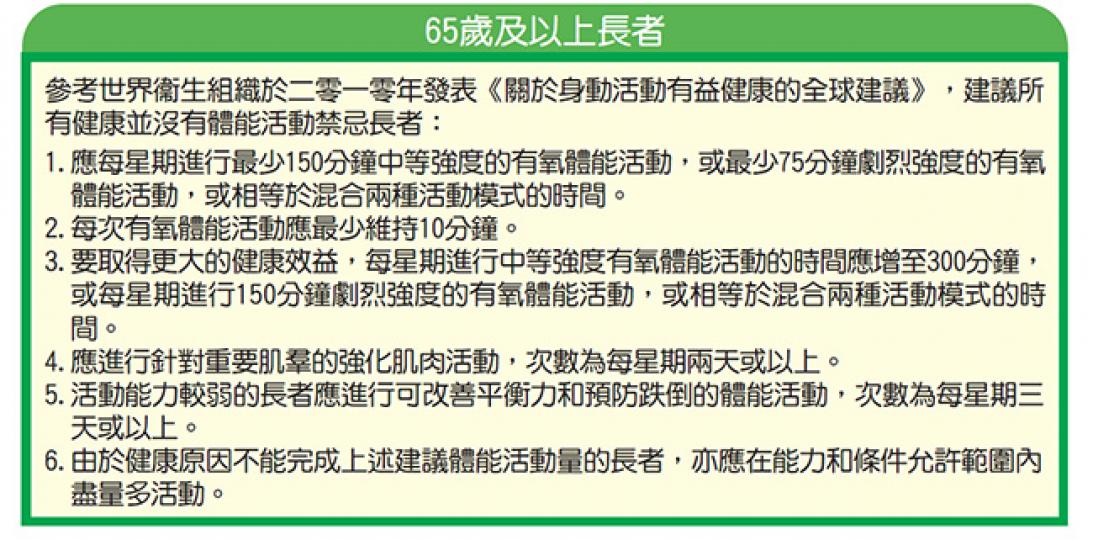 長者體能活動量指引 長者體能活動量指引