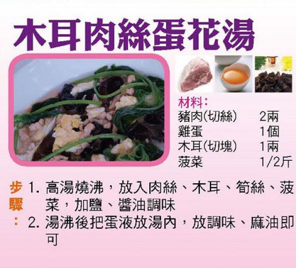 木耳肉絲蛋花湯 木耳肉絲蛋花湯
