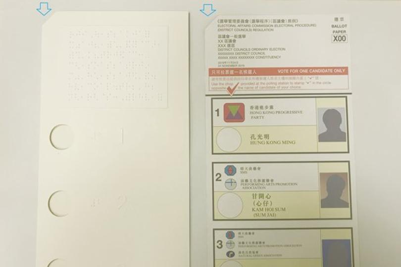 選票切角設計為方便視障選民